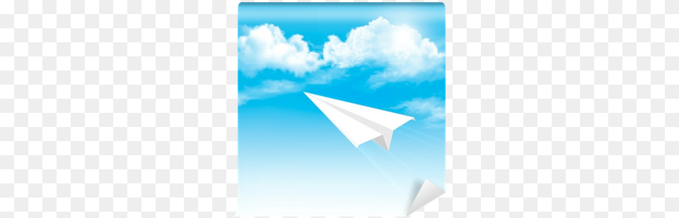 Paper Airplane In The Sky With Clouds Paper Plane, Azure Sky, Cloud, Nature, Outdoors Free Transparent Png