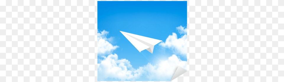 Paper Airplane In The Sky With Clouds Paper Plane In Flight, Azure Sky, Nature, Outdoors, Cloud Free Transparent Png