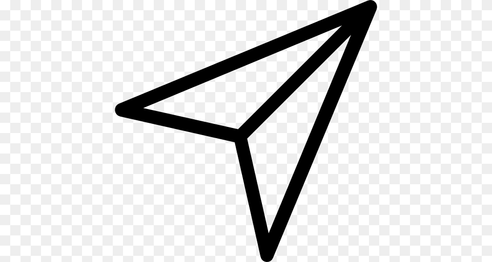 Paper Airplane Interface Plane Airplanes Symbol Planes, Triangle, Bow, Weapon, Arrow Png Image