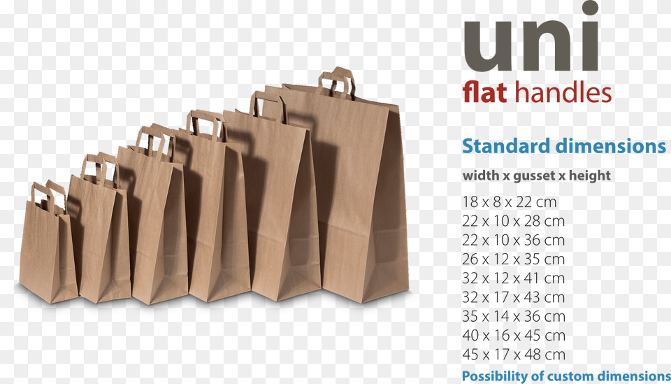 Paper Bags With Flat Handles Standard Paper Bag Dimensions, Accessories, Handbag, Cardboard, Box Free Png Download