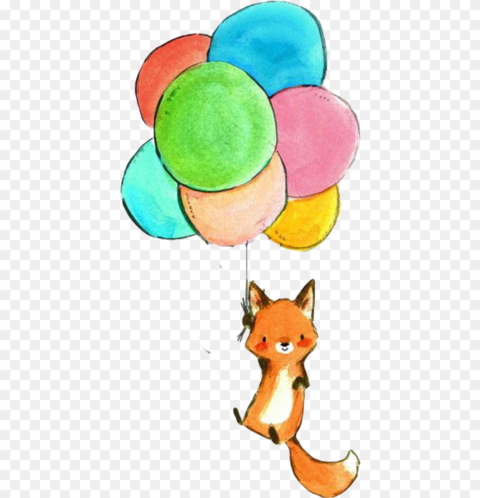 Paper Balloon Drawing Organism Baby Toys Image Baby Fox Cartoon, Ball, Sport, Tennis, Tennis Ball Free Png