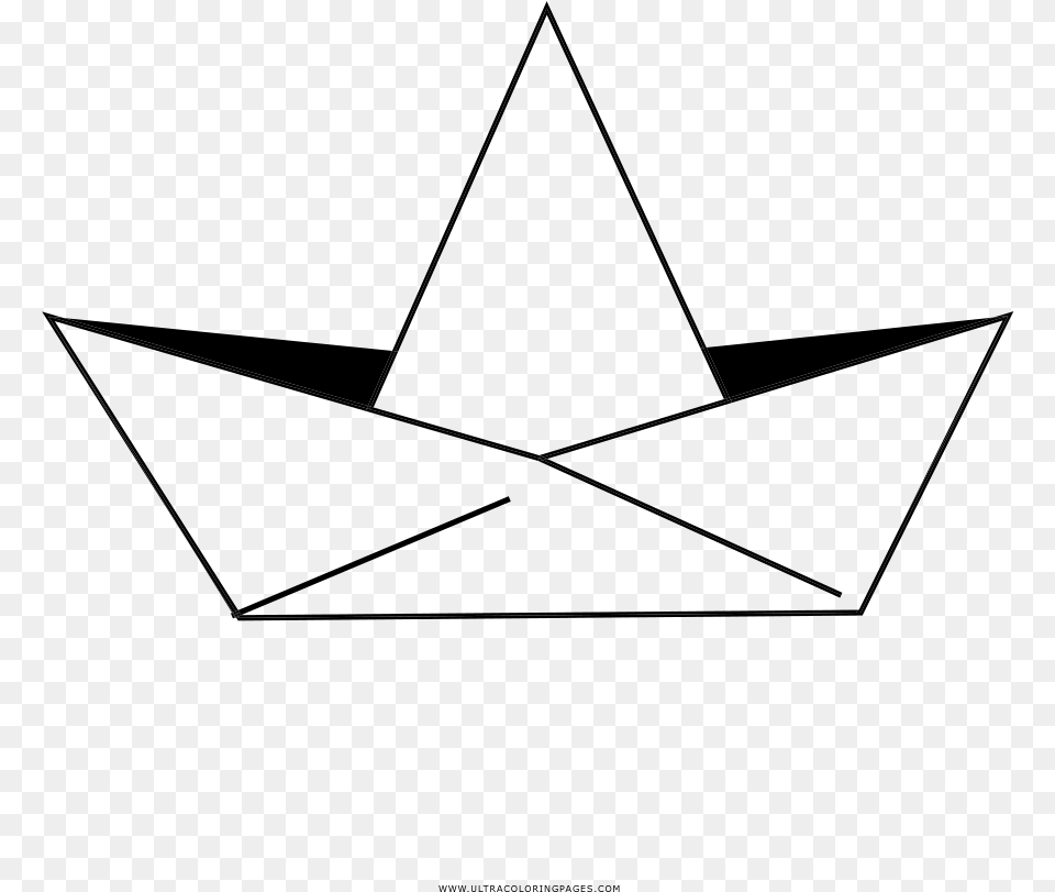 Paper Boat Coloring, Gray Png Image