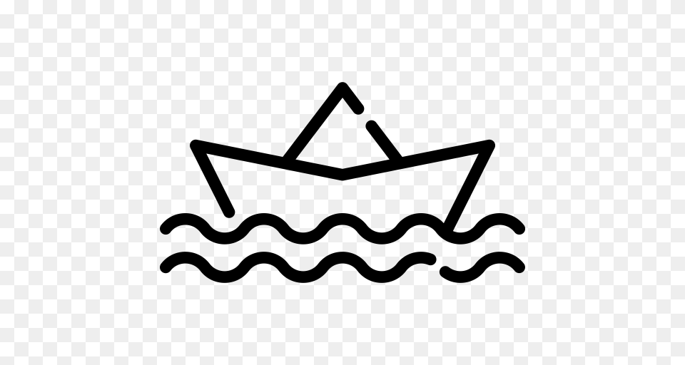 Paper Boat Icon With And Vector Format For Unlimited, Gray Free Transparent Png