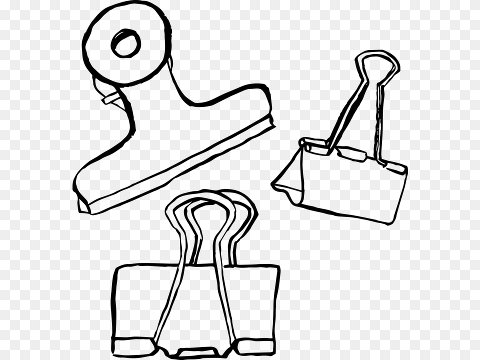 Paper Clip Clipart Black And White, Gray Free Png Download