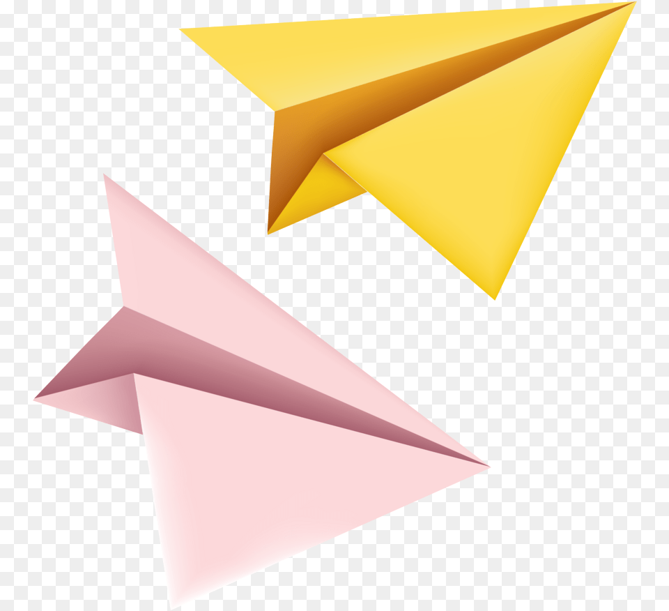 Paper Craft Yellow Paper Plane, Art, Origami Png