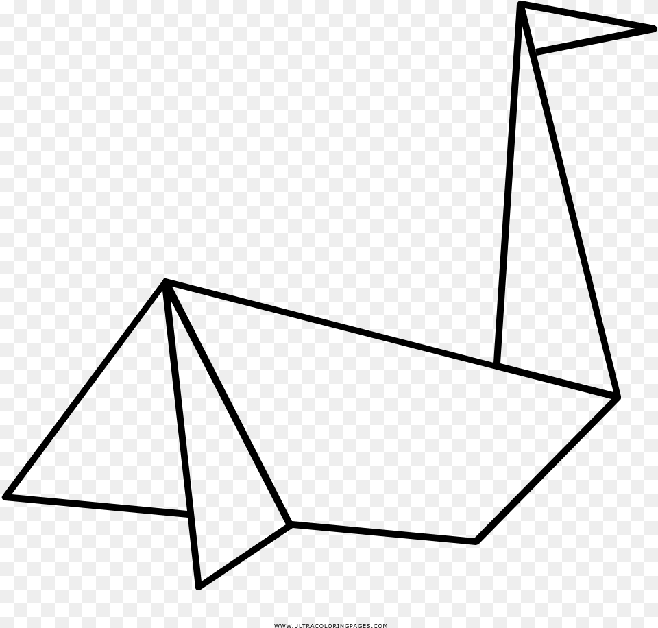 Paper Crane Coloring, Gray Free Png