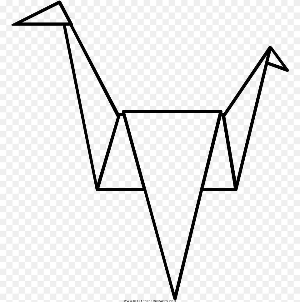 Paper Crane Coloring, Gray Png