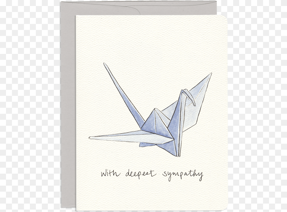 Paper Crane Sympathy Paper Crane Card, Art, Origami, Animal, Bird Png Image