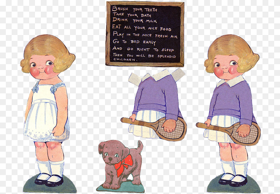 Paper Doll Dolls Paper Girl Symbol Cutout Vintage Paper Dolls Clip Art, Animal, Baby, Bear, Mammal Free Transparent Png