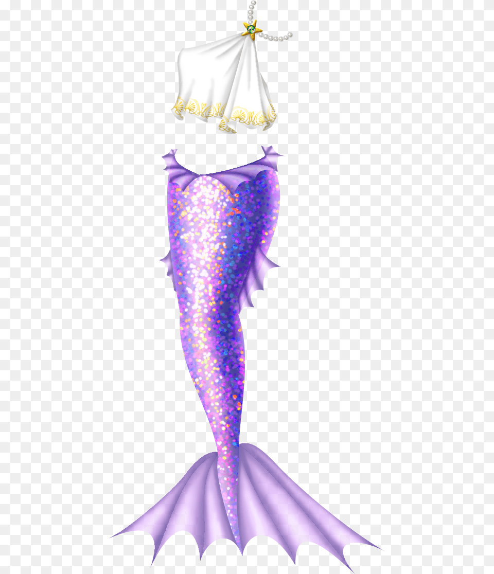 Paper Doll Mermaid Tail, Purple, Formal Wear, Adult, Female Free Png Download