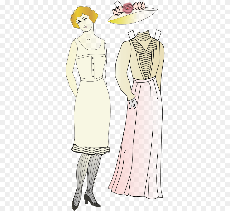 Paper Doll Svg Clip Arts Clothing, Dress, Adult, Person, Female Free Png Download