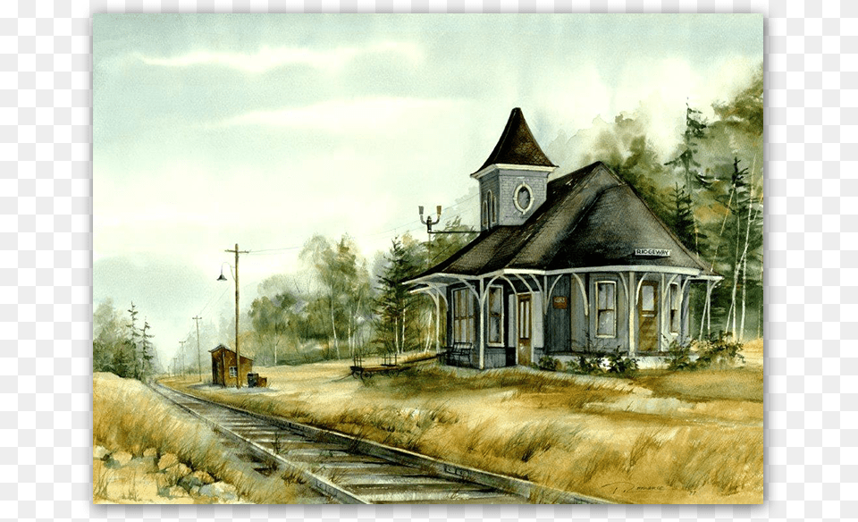 Paper Edition Painting, Architecture, Transportation, Train Station, Train Png Image