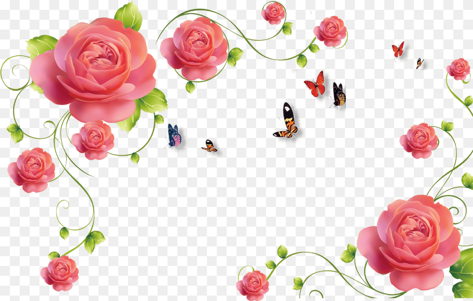 Paper Flower Garden Roses Pink Wall Pattern Flower Real Flowers Hd, Art, Floral Design, Graphics, Plant Png Image
