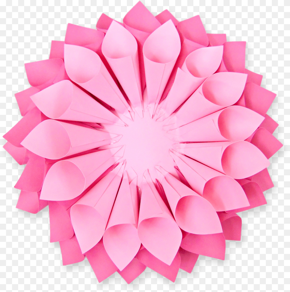 Paper Flower Pink Paper Flower Transparent, Dahlia, Plant, Petal, Paper Towel Free Png Download