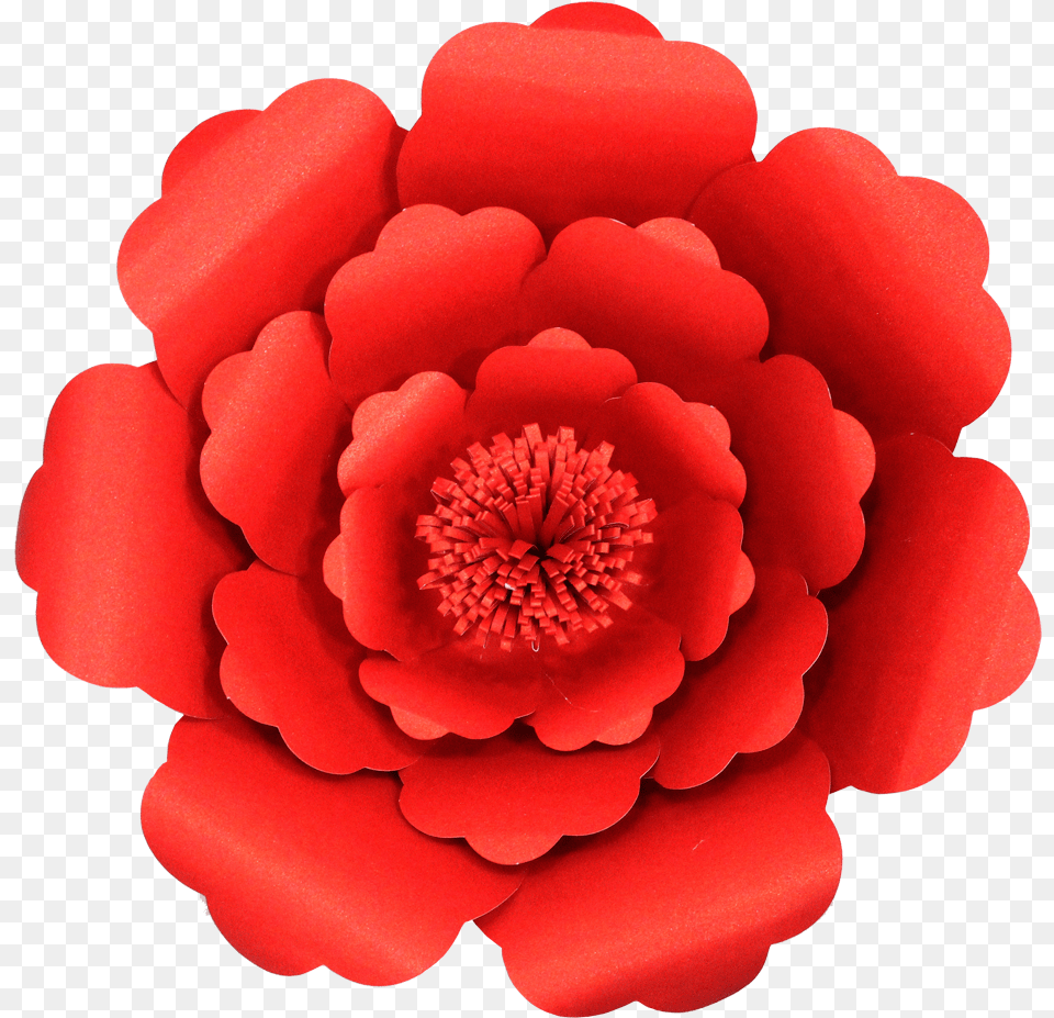 Paper Flower Red Three Stack Common Zinnia, Petal, Plant, Rose Free Png