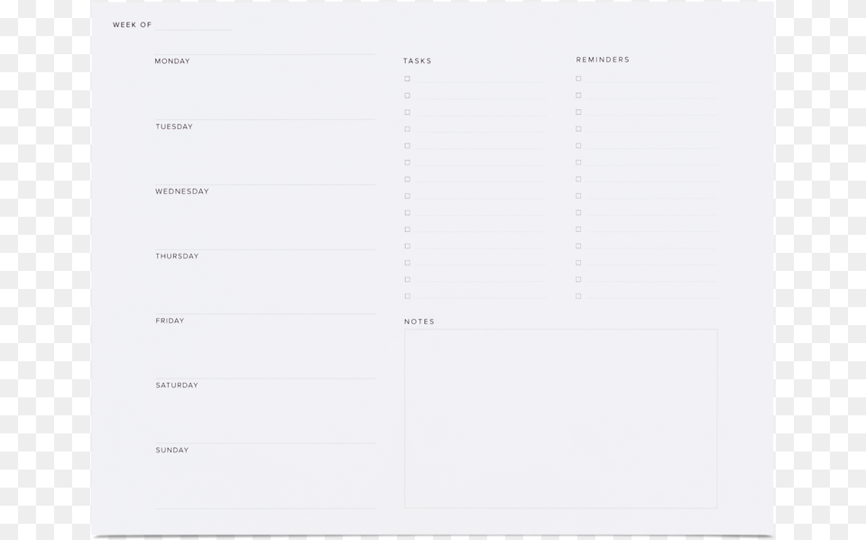 Paper Goods Weekly Task Pad Document, Page, Text, Computer Hardware, Electronics Free Transparent Png