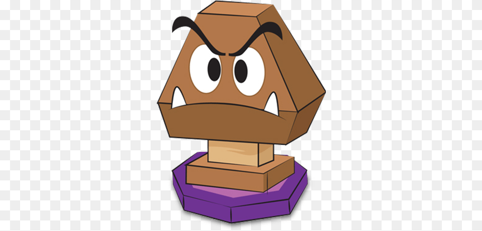 Paper Luigi Paper Gumba Mario And Luigi Paper Jam Papercraft Goomba, Box, Cardboard, Carton Free Png