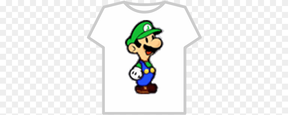 Paper Luigi Weegee Roblox T Shirt, Clothing, T-shirt, Baby, Person Free Png Download