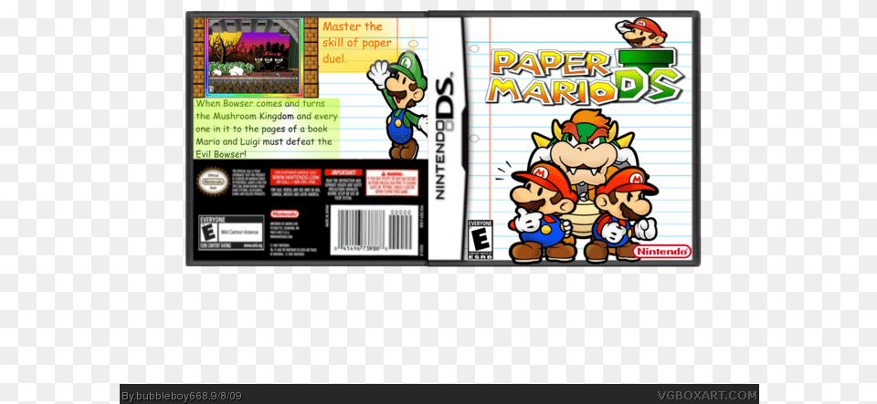 Paper Mario Ds Box Art Cover Paper Mario, Person, Baby, Game, Super Mario Free Transparent Png