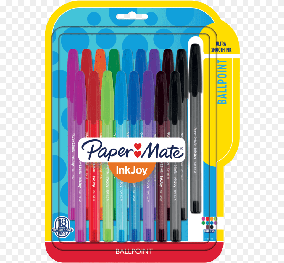 Paper Mate Inkjoy 100st Ballpoint Pen 1mm 18ct Paper Mate Inkjoy 100rt Retractable Ballpoint Pens, Marker Free Png