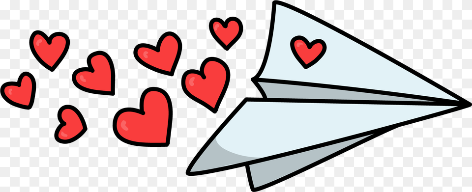 Paper Plane And Hearts Free Transparent Png