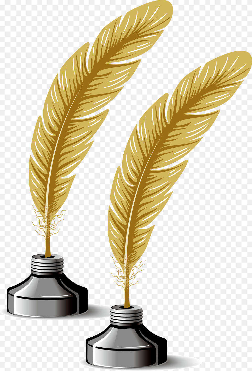 Paper Scroll Inkwell Chicken Decorative Design Patterns Gold Writing Feather, Bottle, Ink Bottle Free Png