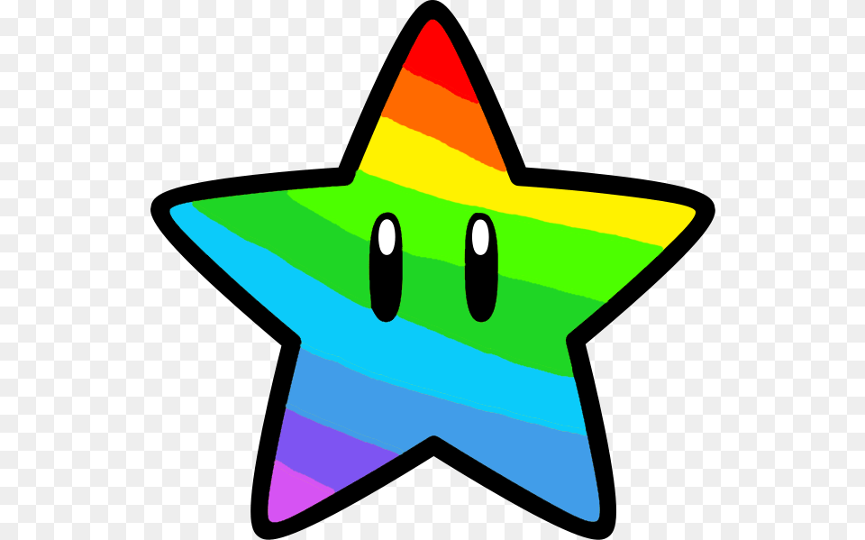 Paper Shin A Rainbow Super Star Mario, Star Symbol, Symbol, Rocket, Weapon Png Image