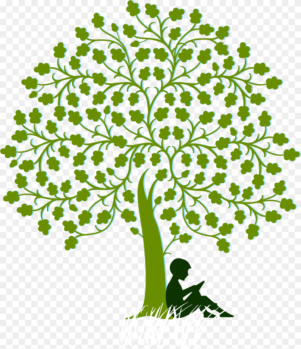 Paper Wall Decal Sticker Child Reading Under A Tree, Art, Floral Design, Graphics, Pattern Free Transparent Png