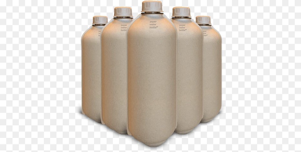 Paper Water Bottle Compostable Biodegradable Recyclable Recycled Paper Water Bottle, Cylinder, Beverage, Milk, Jug Free Transparent Png