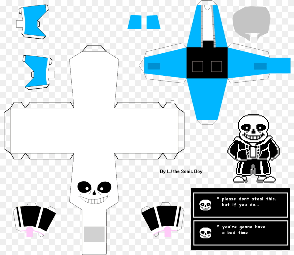 Papercraft Undertale Sans, Cross, Symbol, Baby, Person Free Png