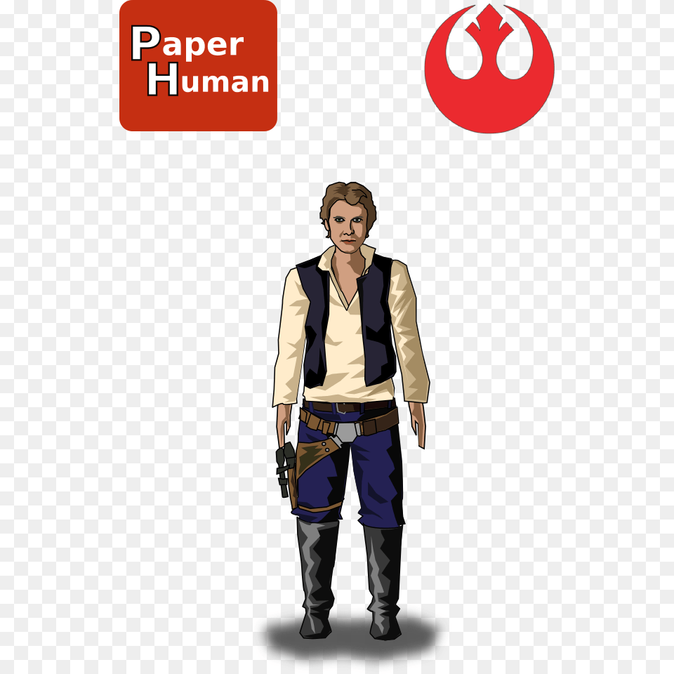 Paperhuman Han Solo Cartoon, Clothing, Pants, Adult, Person Free Transparent Png