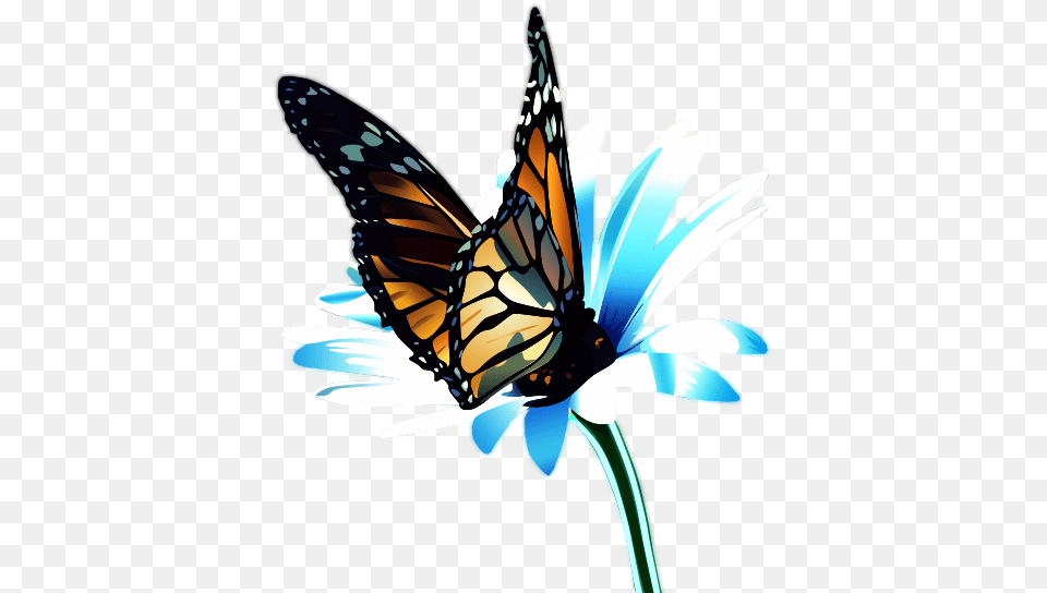Papillon Render, Plant, Daisy, Flower, Monarch Png Image