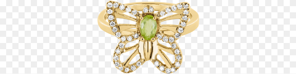 Papillon Ring Peridot In Yellow Gold Engagement Ring, Accessories, Jewelry, Diamond, Gemstone Free Transparent Png