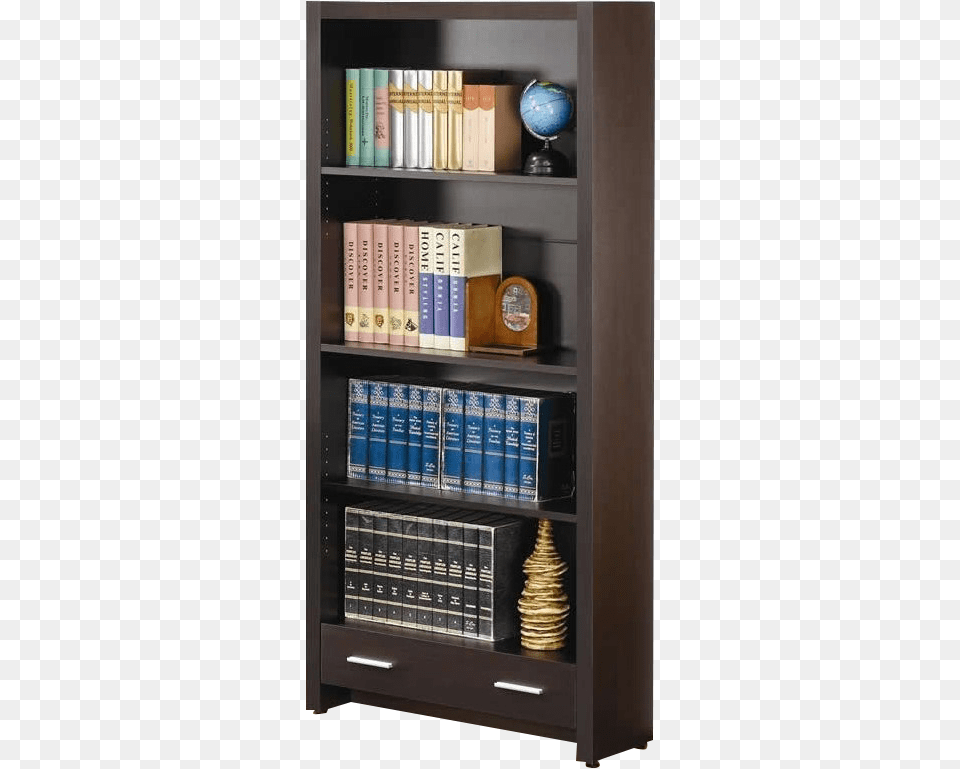 Papineau 4 Shelf Bookcase With Storage Drawer In Cappucino Bookcase In Cappuccino Finish By Coaster, Furniture Free Png Download