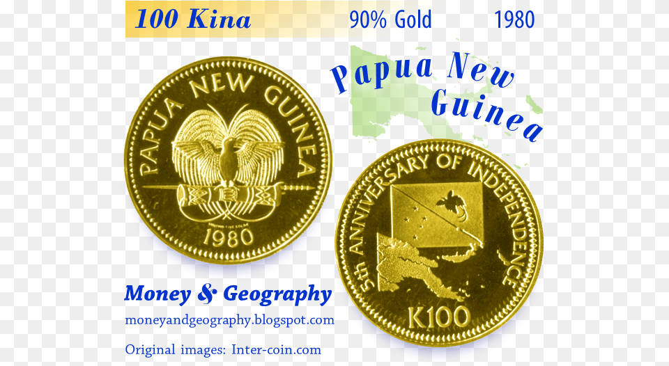 Papua New Guinea 100 Kina Gold Coin Coin, Money, Animal, Bird Free Transparent Png