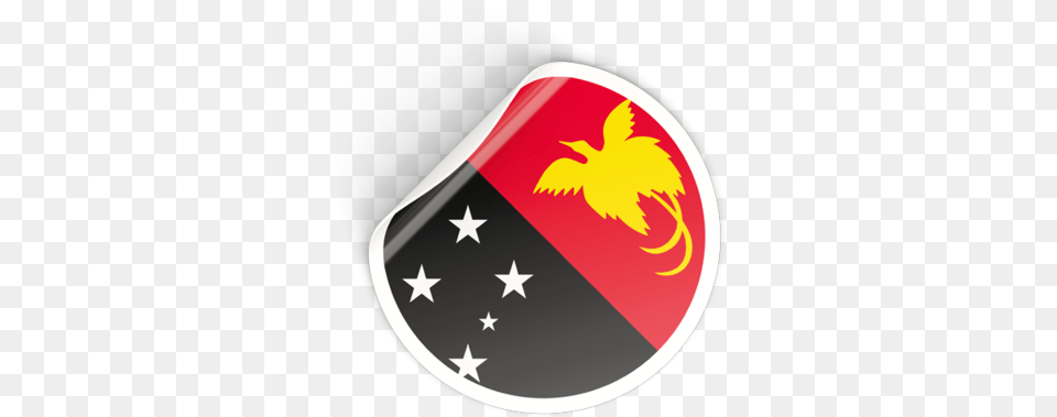 Papua New Guinea Flag Icon, Emblem, Symbol, Armor, Shield Png Image