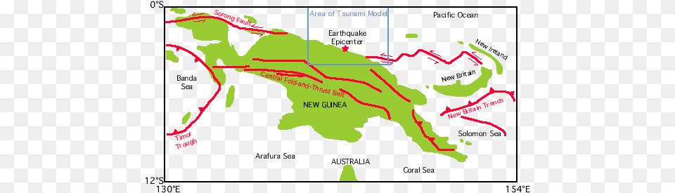 Papua New Guinea The Earthquake And Tsunami Of 17 July Tectonic Plates In Papua New Guinea, Chart, Plot, Tree, Rainforest Png Image
