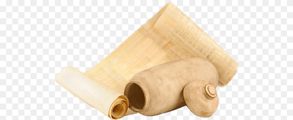 Papyrus Roll And Storage Vase Wood, Text, Document Png Image