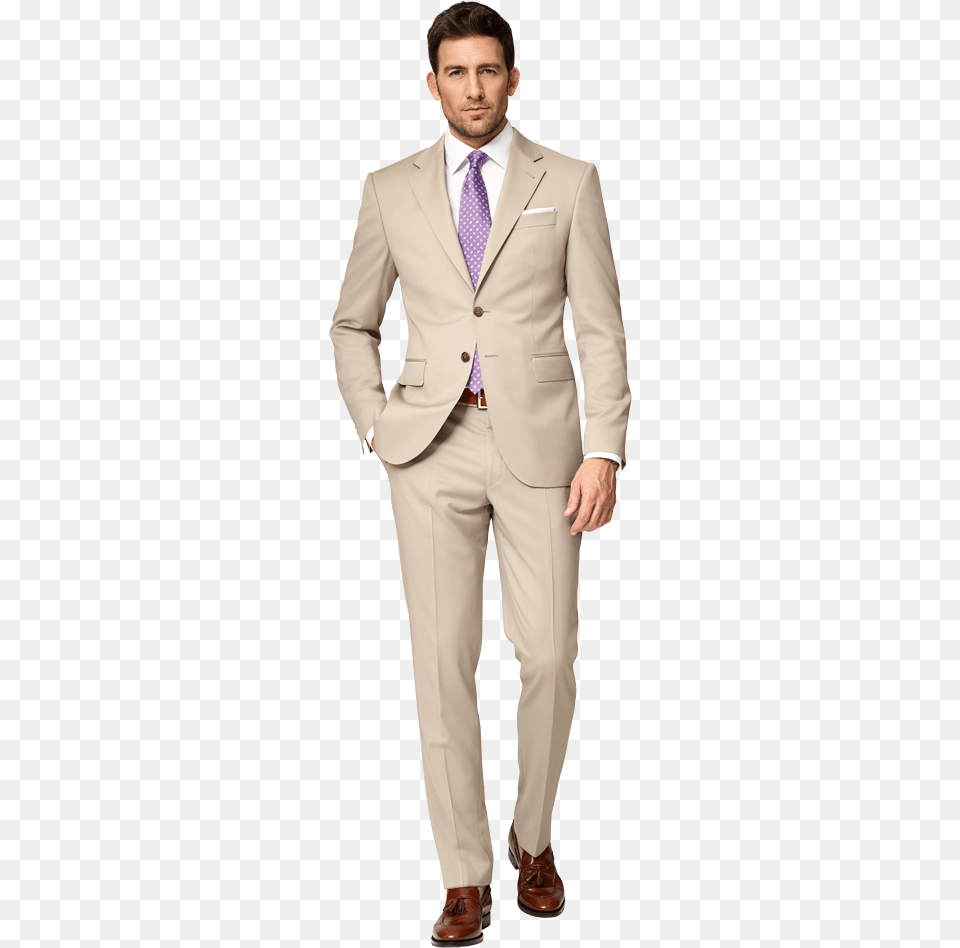 Para La Primavera El Traje La Corbata Morada La Camisa Trajes Beige Con Corbata, Clothing, Suit, Formal Wear, Adult Png