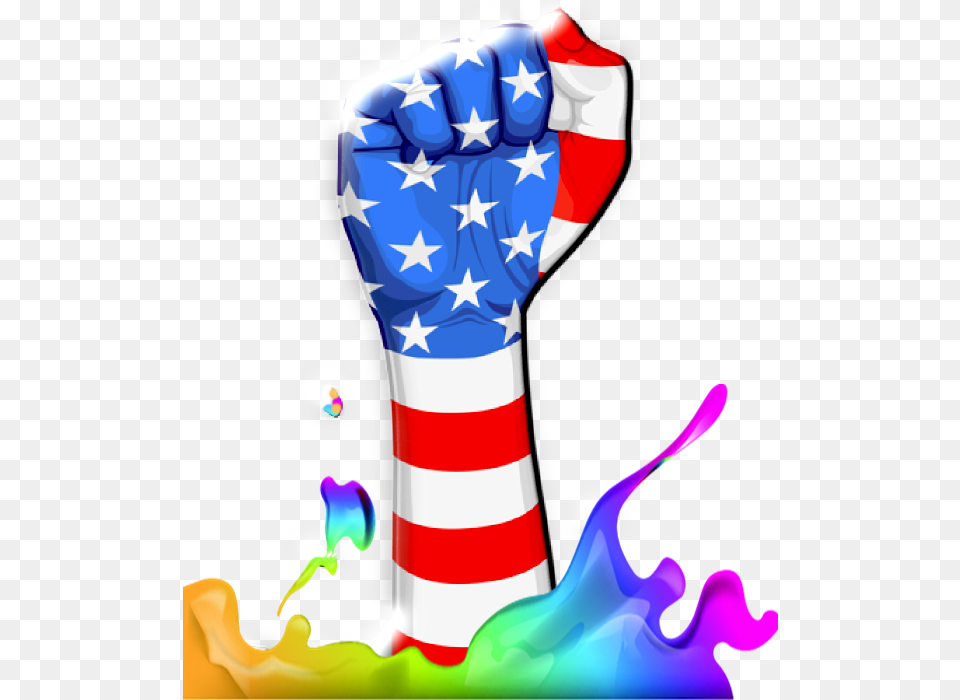 Para Ver O Tamanho Real Ou Salvar Clique Na Imagem American Flag Wavy Transparent, Body Part, Hand, Person, Fist Png Image