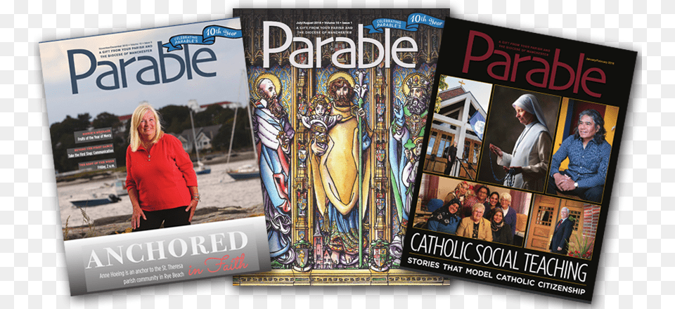 Parable Magazine Flyer, Adult, Publication, Person, Female Png