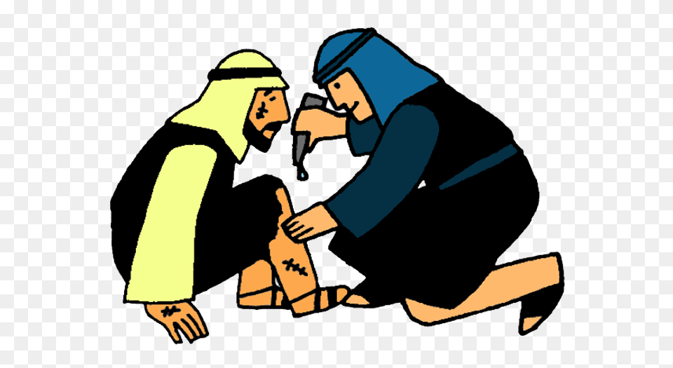 Parable Of A Good Samaritan Mission Bible Class, Kneeling, Person, Man, Male Free Png