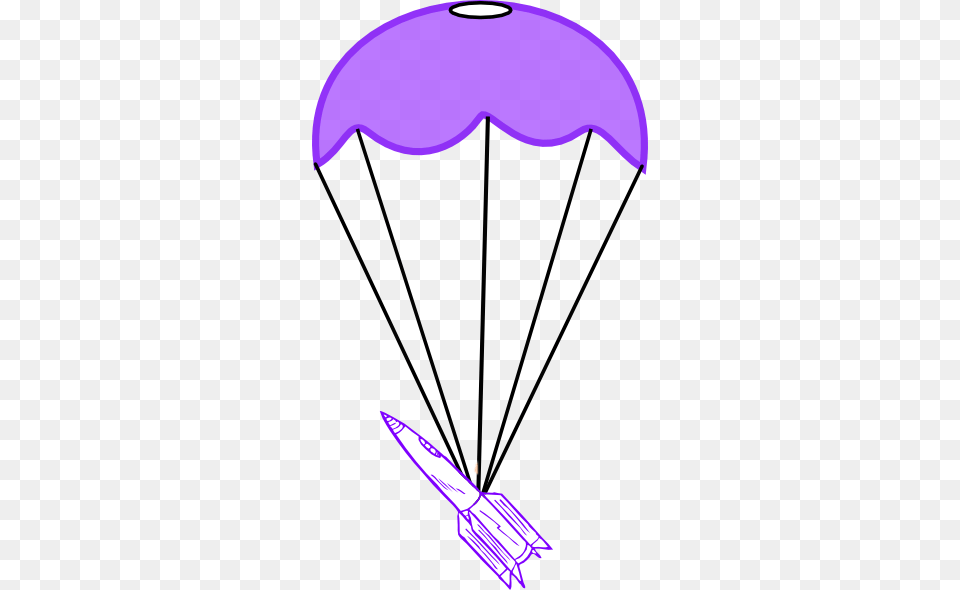 Parachute Clipart Transparent Cartoon Rocket With Parachute, Bow, Weapon Free Png Download