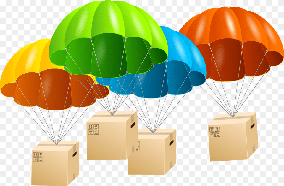 Parachute Clipart Wallpaper Gift, Box, Cardboard, Carton, Package Free Png Download