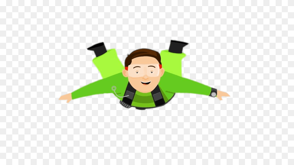 Parachute Jumper Clipart, Green, Face, Head, Person Png