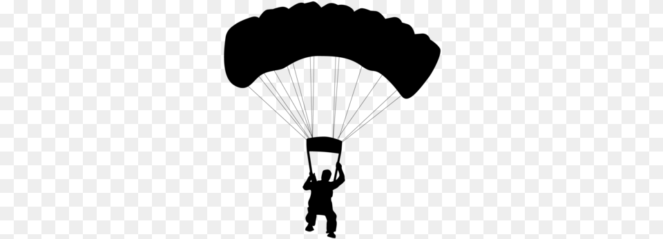 Parachute Silhouette, Gray Free Png Download