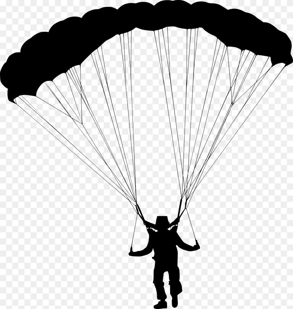 Parachuting, Gray Free Png Download