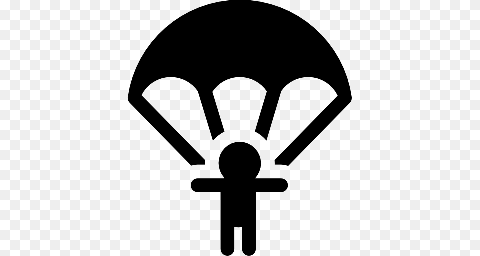 Parachuting Aeroplane Jump Military Army Parachuter Sports Icon, Gray Free Png Download