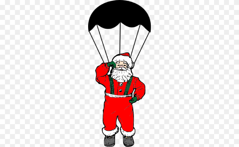 Parachuting Santa Clip Art, Baby, Person, Clothing, Costume Free Png