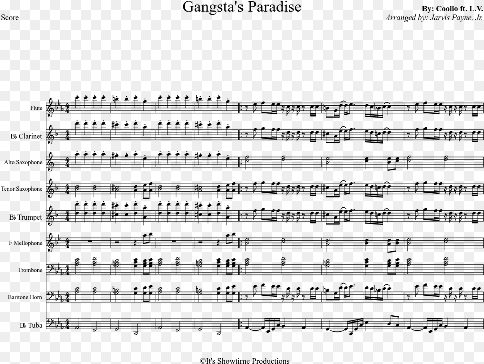 Paradise Sheet Music Composed By By Gangsta39s Paradise Sheet Music, Gray Png